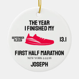 My 1st Half Marathon Runner First Running Sports Keramik Ornament