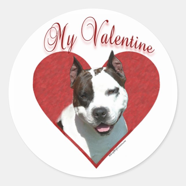 My AmStaff Valentine Runder Aufkleber (Vorderseite)