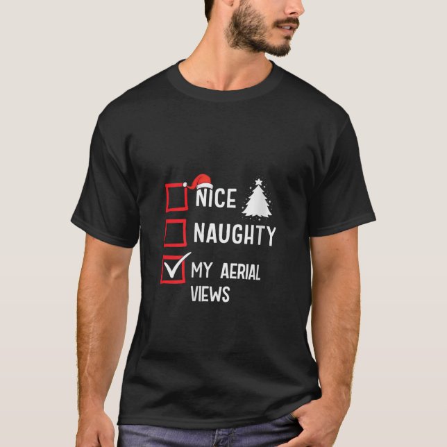 My Arial Views Nice Naughty Christmas V Neck  T-Shirt (Vorderseite)