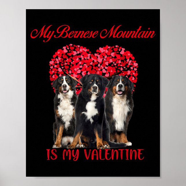 My Bernese Mountain Is My Valentine Dog Lover Vale Poster (Vorne)