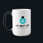 My Best Vet Appreciation Coffee Mug Verwandlungstasse<br><div class="desc">Show your gratitude for the world's best animal doctor with this 'My Best Vet' coffee mug. Featuring a professional veterinary clinic design with a paw print and heart, this durable ceramic mug is perfect for coffee, tea, or hot cocoa. It makes an excellent appreciation gift for veterinarians, vet techs, and...</div>