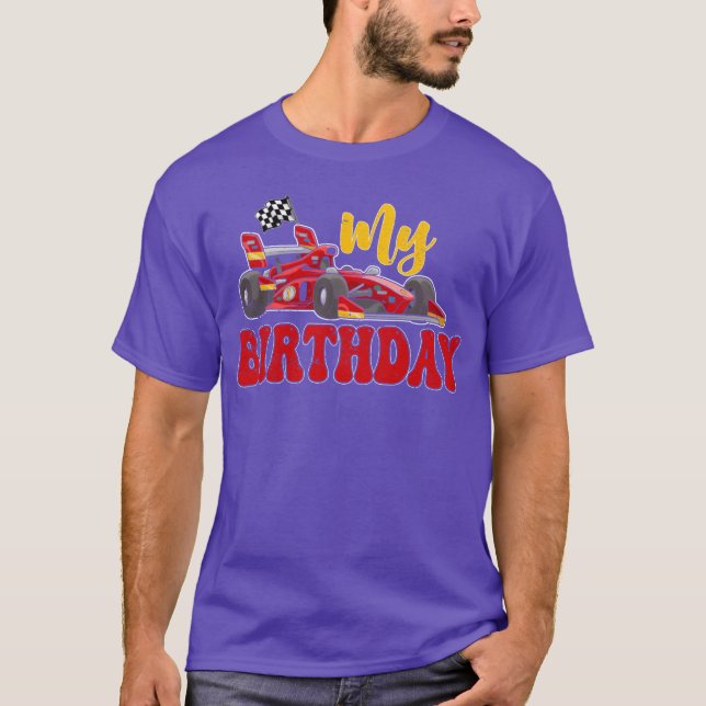 My Birthday Race Car retro T-Shirt (Vorderseite)