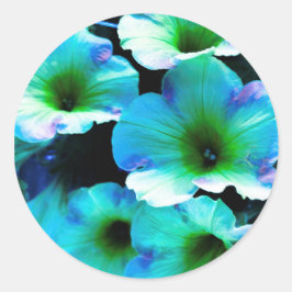 My Blue Petunia Runder Aufkleber