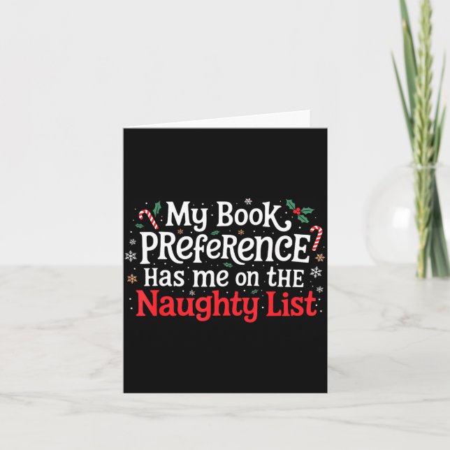 My Book Preference Naughty List Readers Funny Chri Karte (Vorderseite)