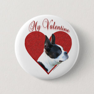 My Boston Terrier Valentine Button