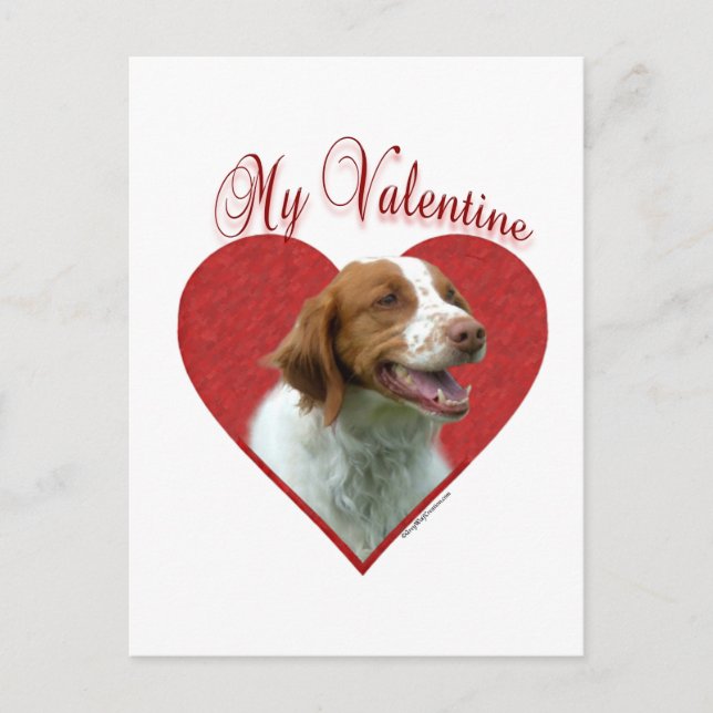 My Brittany Spaniel Valentine Feiertagspostkarte (Vorderseite)