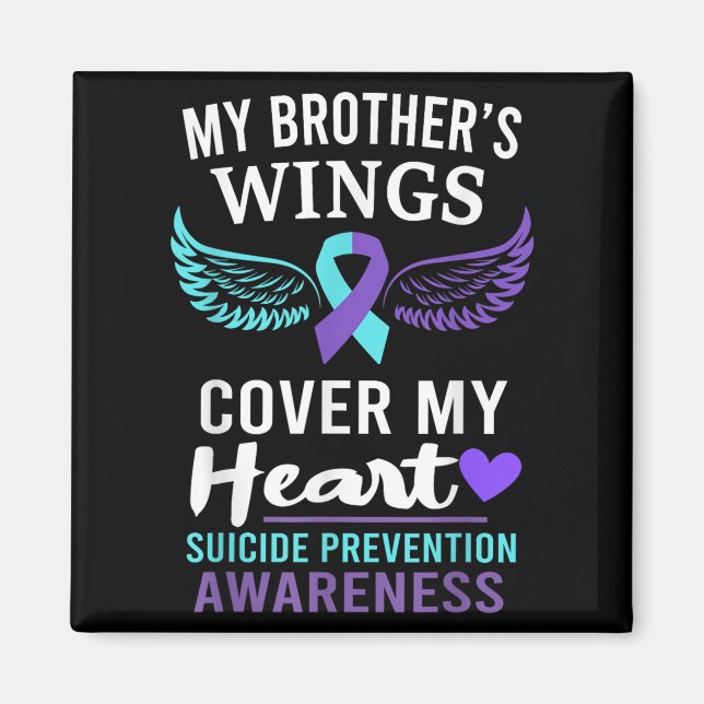 My Brother's Wings Cover Heart Suicide Awareness R Magnet (Vorne)