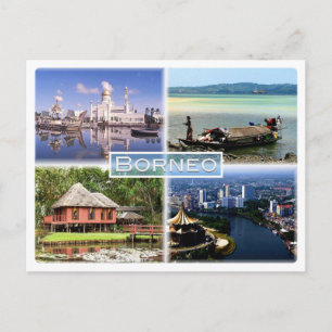 MY Brunei - Indonesien - Borneo - Moschee Omar Ali Postkarte