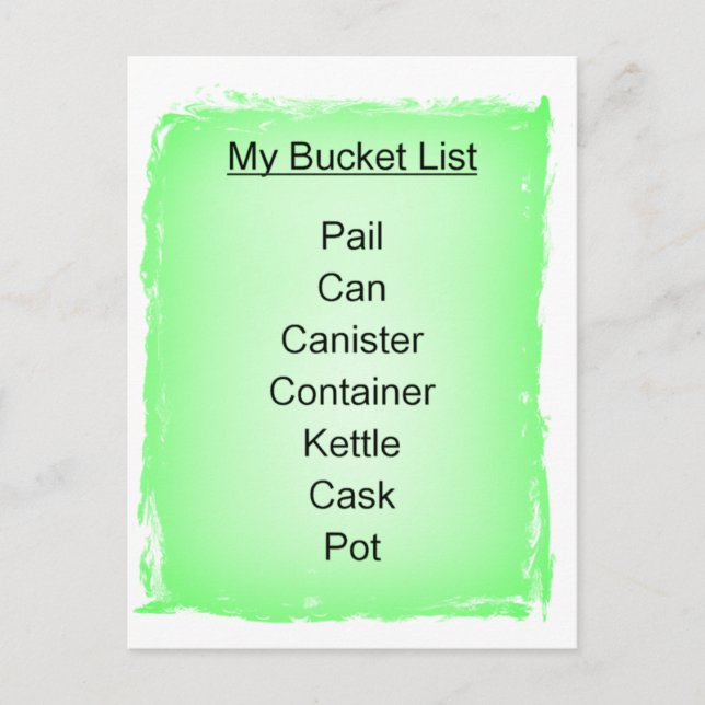 My Bucket List Postkarte (Vorderseite)