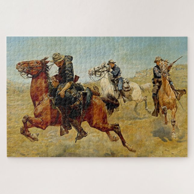 "My Bunkie" Western Kunst von Charles Schreyvogel Puzzle (Horizontal)