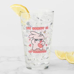 My Bunny Valentine - Adorable Glass & Rose Bunny Glas
