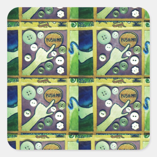 My Button.png Quadratischer Aufkleber (Vorderseite)