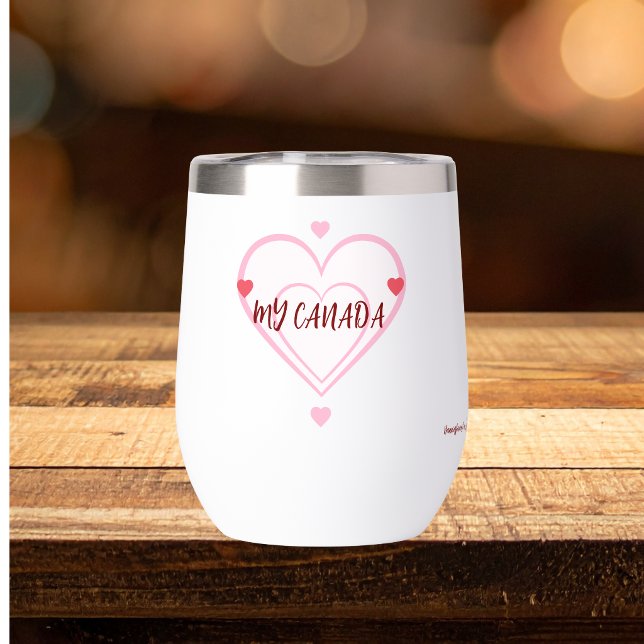 ''My Canada'''Reds and Pinks (Elegant Design, personalize with a few meaningful words.)