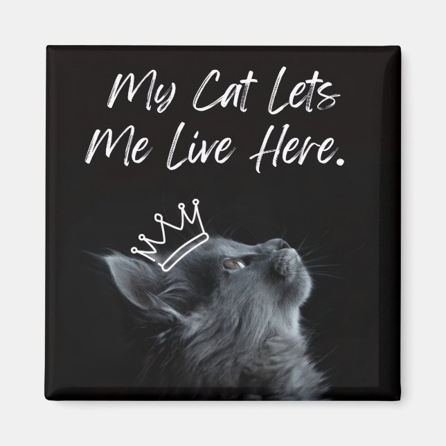 My Cat Lets Me Live Here Magnet (Vorne)