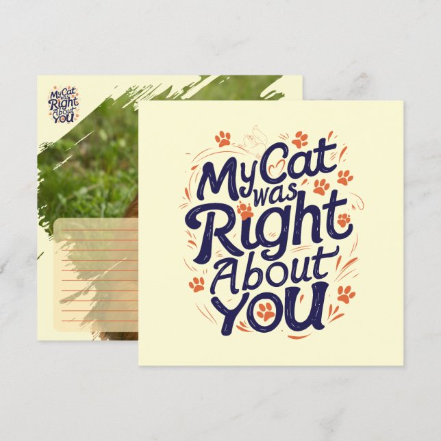 My Cat Was Right About You –Cat Lover (Vorne/Hinten)