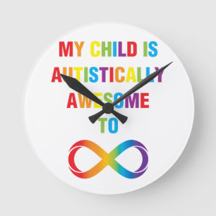 My Child Autistically Awesome Infinity Runde Wanduhr