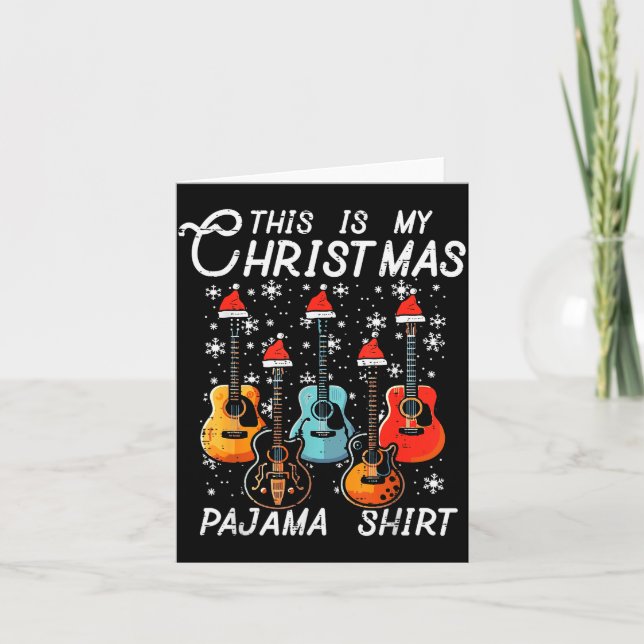 My Christmas Pajama Shirt Guitars Xmas Rock Men Bo Karte (Vorderseite)
