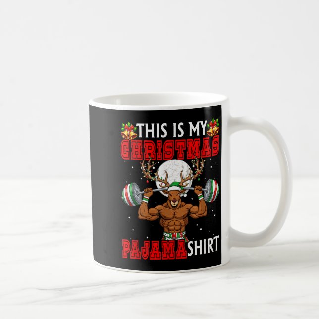 My Christmas Pajama Shirt Reindeer Muscle Weightli Kaffeetasse (Rechts)