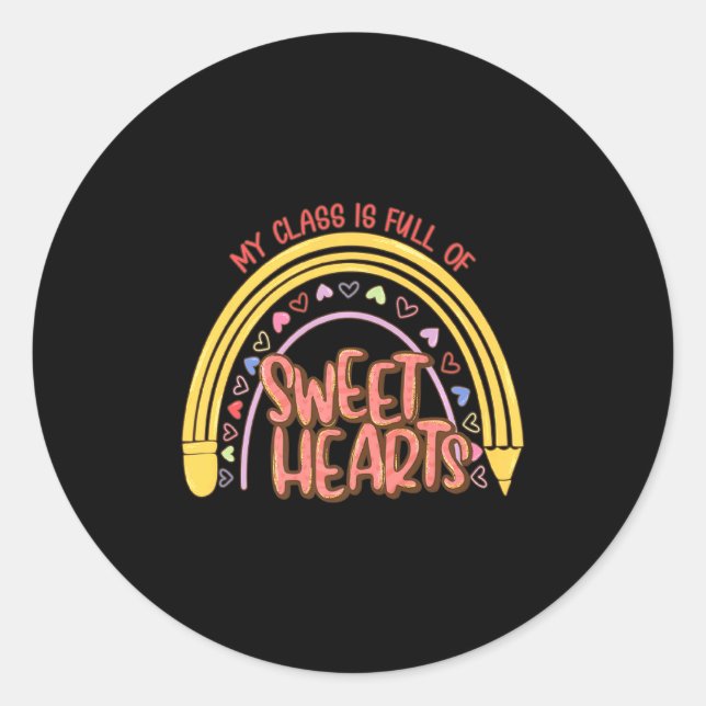 My Cl Is Full Of Sweet Heart Valentines Day Tea  Runder Aufkleber (Vorderseite)