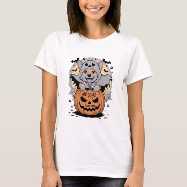 My Corgi is My Boo Halloween T-Shirt (Vorderseite)
