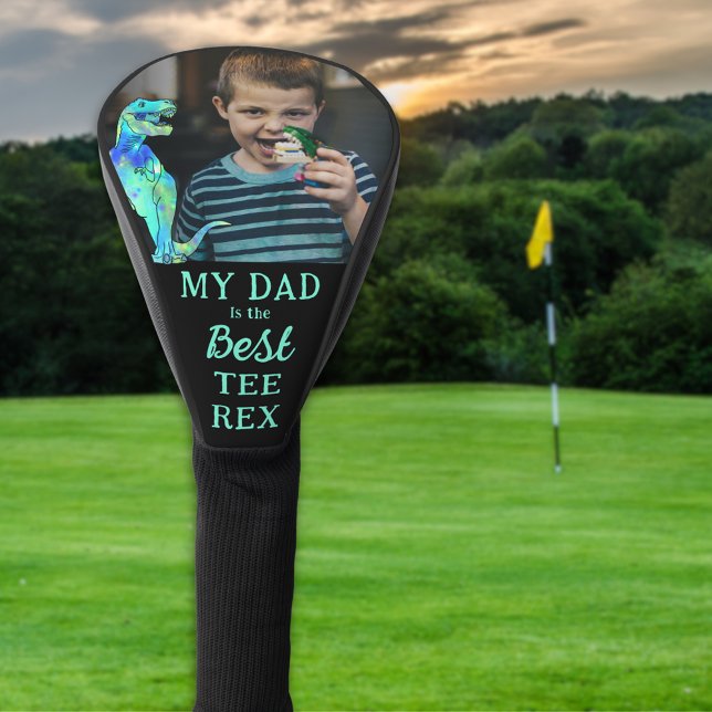 My Dad is The Best Tee Rex Kids Photo Golf Headcover (My dad is the best tee Rex funny golfing dinosaur joke personalized kids photo golf head cover )