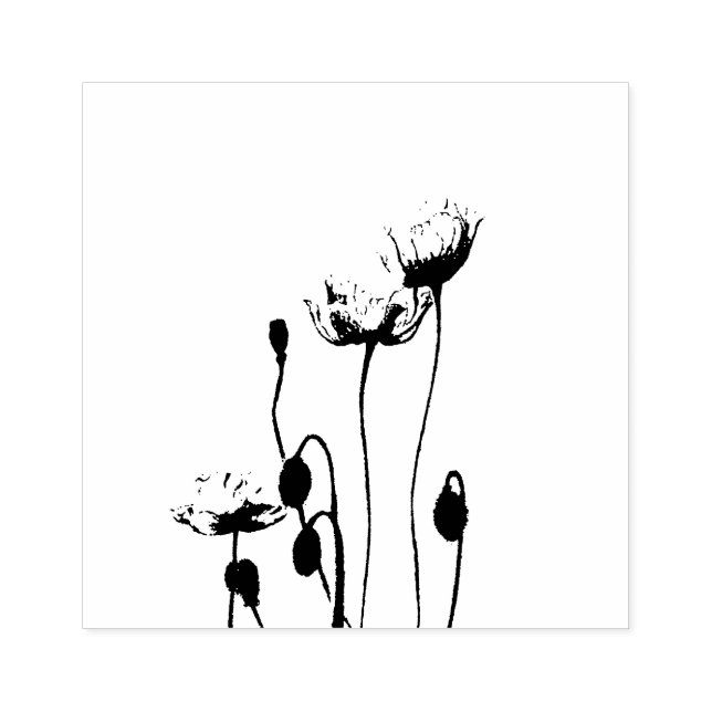My Darling Wild Poppies Elegant Botanisch Gummistempel (Prägung)