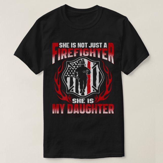 My Daughter Is A Firefighter Hero Proud Fire Mom D T-Shirt (Design vorne)
