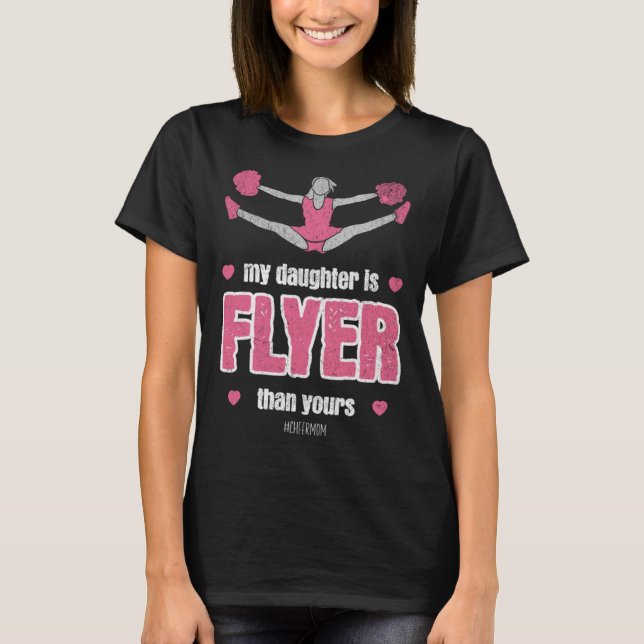 My daughter Is Flyer Cheer mom Cheerleader Retro S T-Shirt (Vorderseite)