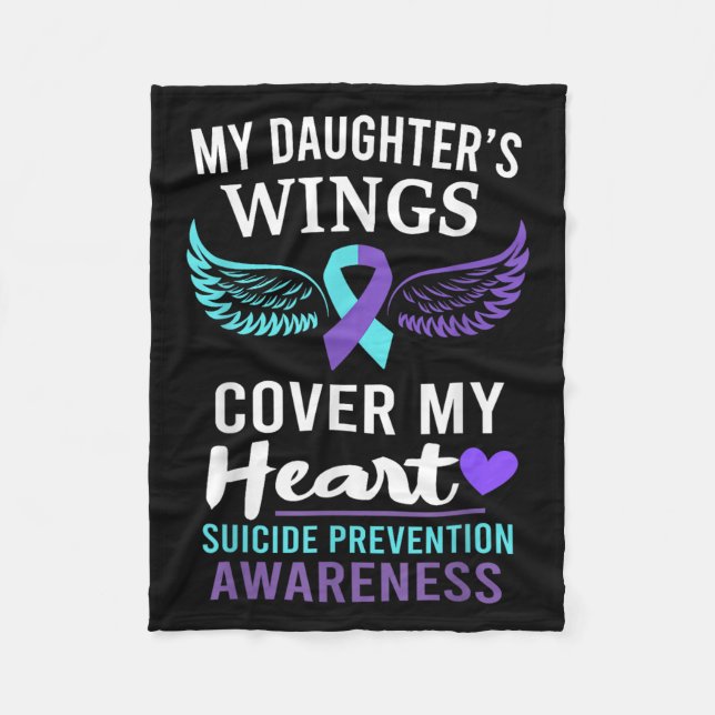 My Daughter's Wings Cover Heart Suicide Awareness  Fleecedecke (Vorderseite)