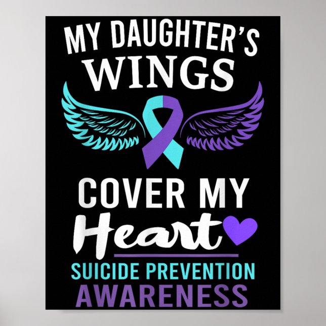 My Daughter's Wings Cover Heart Suicide Awareness  Poster (Vorne)