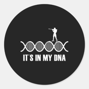 My Dna Biathlon Fingerprint Skifahren Slogan Shoot Runder Aufkleber