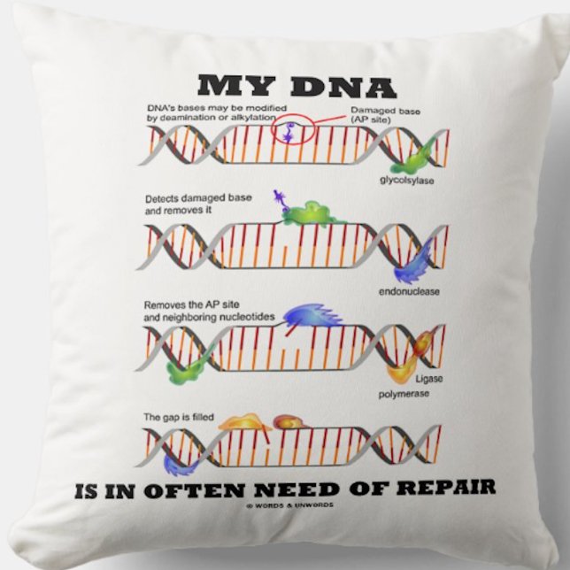 My DNA Is In Often Need Of Repair DNA Humor Kissen (Throw pillow for anyone who has DNA that is in often need of repair)
