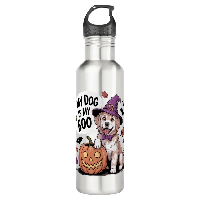 My Dog is My Boo Halloween Edelstahlflasche (Vorderseite)