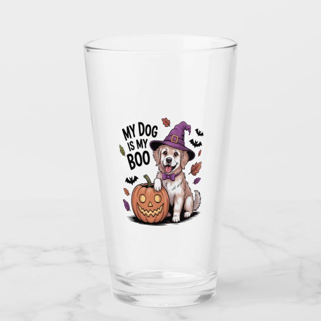 My Dog is My Boo Halloween Glas (Vorderseite)
