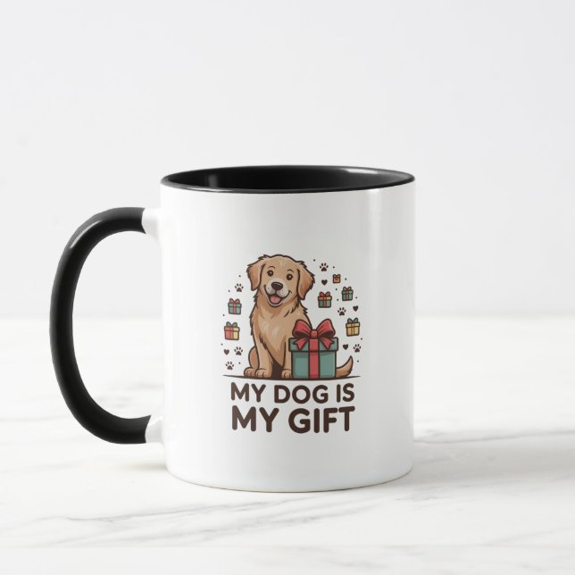 My Dog Is My Gift Christmas Tasse (Links)