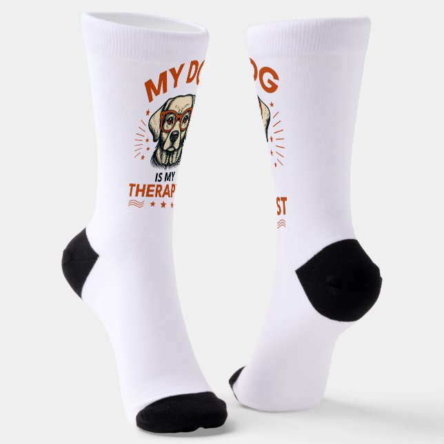 My dog is my therapist socken (Gewinkelt)