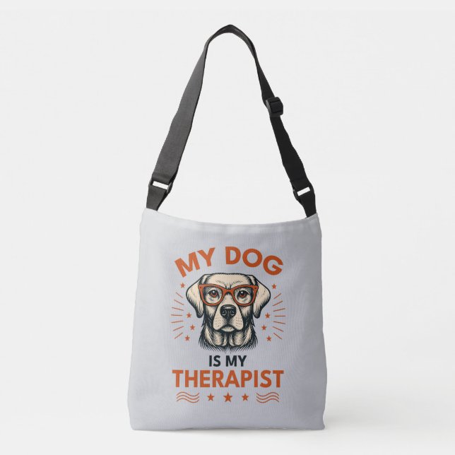 My dog is my therapist tragetaschen mit langen trägern (Vorderseite)