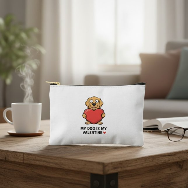 My Dog Is My Valentine | Cute Unisex Dog Lover Shi Zubehörtasche (Von Creator hochgeladen)