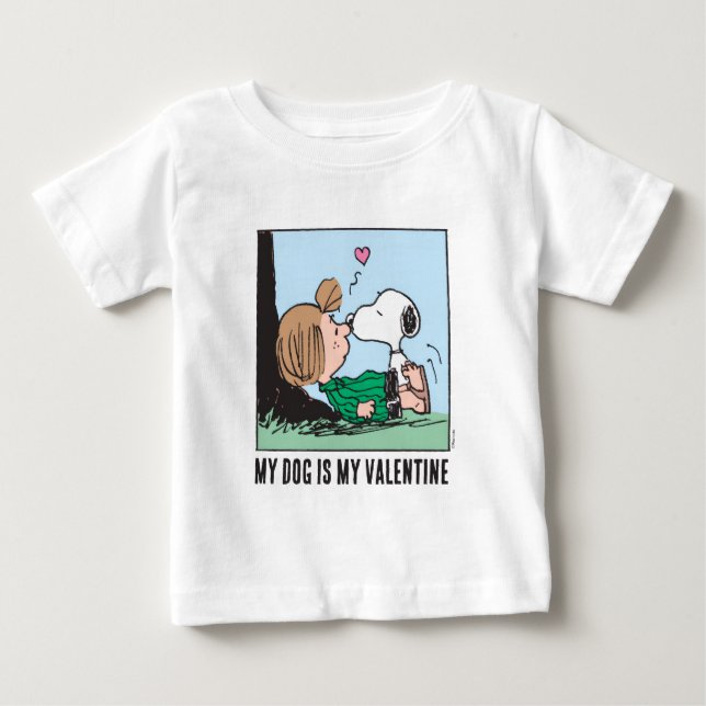 My Dog Is My Valentine | Peppermint Patty & Snoopy Baby T-shirt (Vorderseite)