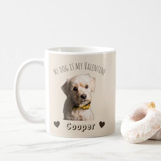 My Dog Is My Valentine – Personalized Pet  Kaffeetasse (Mit Donut)