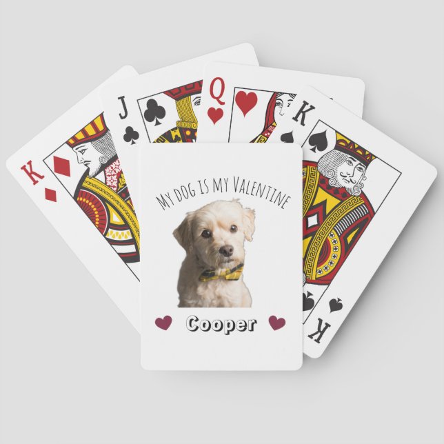 My Dog Is My Valentine – Personalized Pet Spielkarten (Rückseite)