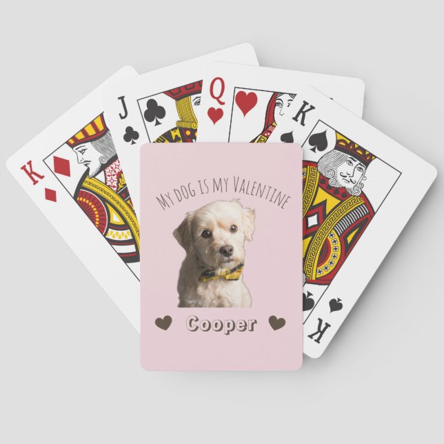 My Dog Is My Valentine – Personalized Pet Spielkarten (Rückseite)