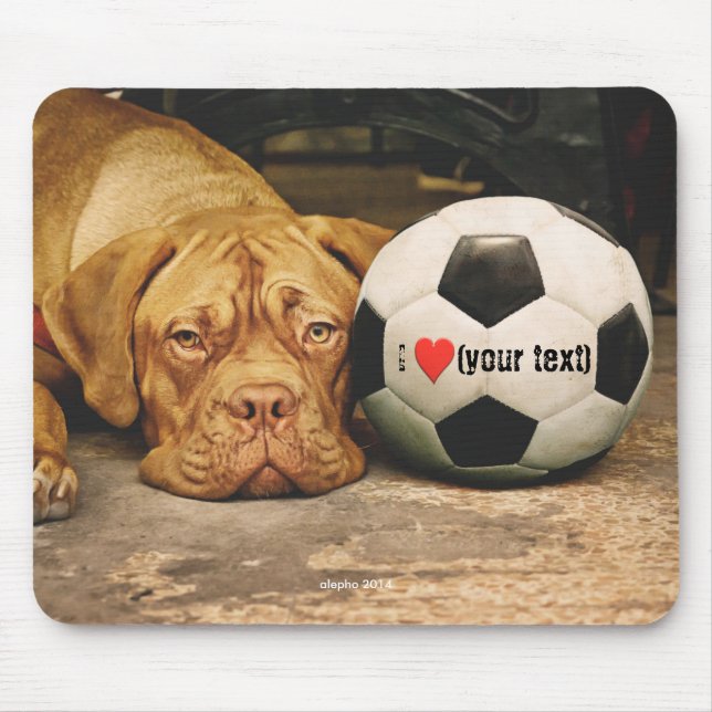 My dog loves and I soccer love my dog Mousepad (Vorne)