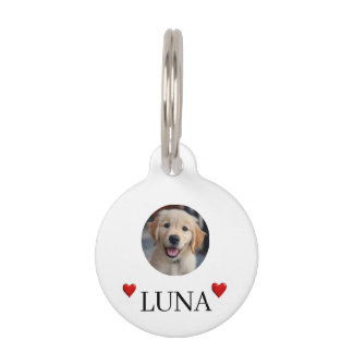 My Dog Personalized Photo & Name Round Pet Tag Haustiermarke