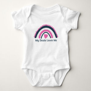 "My Doula Lieben Me" Boho Rainbow Baby Strampler
