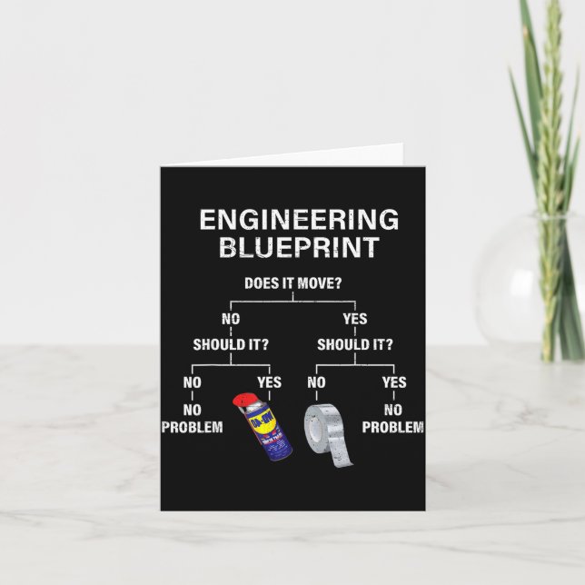 My Engineering Blueprint - Funny Engineer  Karte (Vorderseite)