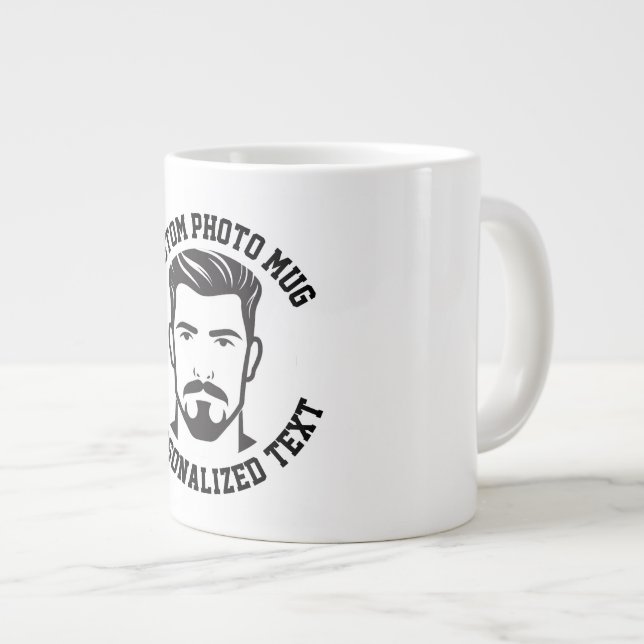 My Face on a Custom Giant Mug & Personalized Text Jumbo-Tasse (Vorderseite Rechts)