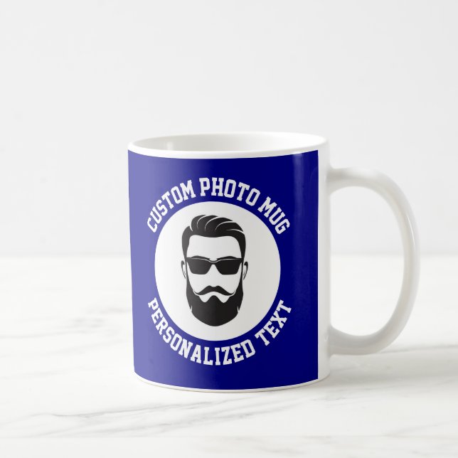 My Face on a Custom Mug NAVY BLUE Kaffeetasse (Rechts)