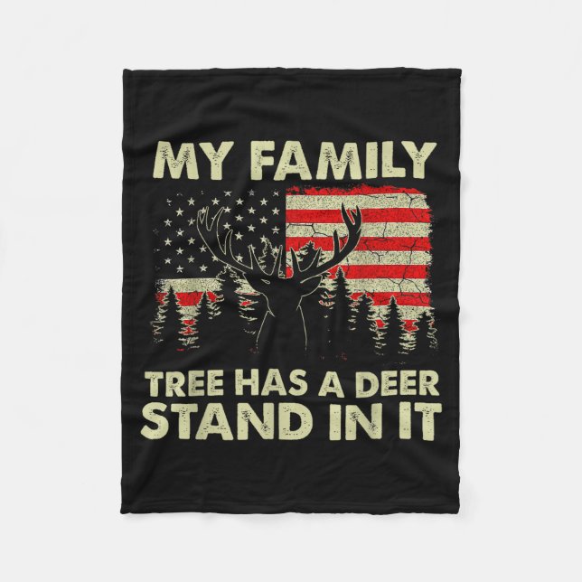 My Family Tree Has A Deer Stand In It Hunting Usa  Fleecedecke (Vorderseite)