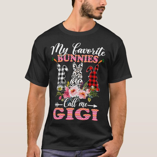 My Favorite Bunnies Call Me Gigi Easter Leopard T-Shirt (Vorderseite)